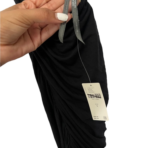 ✨ NWT ANTHROPOLOGIE Black Cut Out Ruched Black Dress - Picture 3 of 6